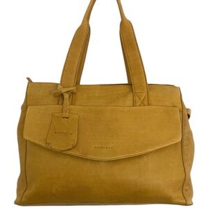 Burkely Mustard Leather Shoulder Crossbody Handbag